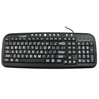 EZ See Large Print Keyboard-Black Keys-White Print