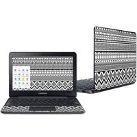 Mightyskins Skin Compatible with Samsung Chromebook 3 11.6" - Black Aztec | Protective, Durable, and Unique Vinyl Decal Wrap Cover | Easy to Apply, Remove, and Change Styles | Made in The USA