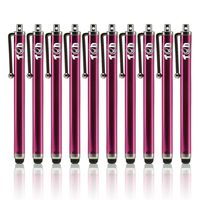 TCD Universal Pack of 10 [HOT Pink] Premium Thick Stylus Pen Pack [Compatible with All Touch Screen Devices]