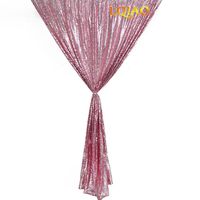 LQIAO W50xH84in Pink Gold Sequin Curtain Backdrop Sequin Photo Backdrop Ceremony Background Shimmer Sequin Backdrop Fabric/Curtain For Wedding/Home DIY-one pc, Hook 50x84in(125x220cm))