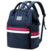 Zicac Vintage Laptop Backpack 15.6'' Stylish School Backpack College Bookbag for Women Men Water Resistant Casual Hiking Travel Daypack (Dark Blue)