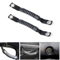 Hooke Road Windshield Pillar Rear Side Grab Handle for 2007-2018 Jeep JK Wranger Unlimited 4-Door (Black,Pack of 2)