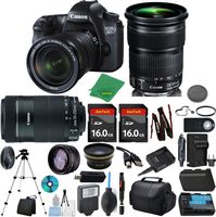 Canon EOS 6D Camera + 24-105mm STM + 55-250mm STM + 2pcs 16GB Memory + Case + Reader + Tripod + ZeeTech Starter Set + Wide Angle + Telephoto + Flash + Battery + Charger + Filter