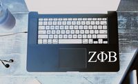 Richstar17 Zeta Phi Beta Decal Vinyl MacBook Window Bumper Sorority Greek Letters Laptop Sticker (White, 8''x2.8'')
