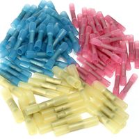 Bestgle 125 Pcs Waterproof BHT Insulated Butt Heat Shrink Wire Terminal Connectors Kit, 10-22AWG Electrical Crimp Connector Terminals Set