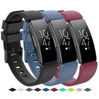 KingAcc Compatible Fitbit Inspire Bands, Soft Silicone Replacement Band for Fitbit Inspire,Inspire HR, with Metal Buckle Wristband Strap Women Men (3-Pack, SeriesI, Large)