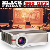 EUG 5000Lumens LCD LED Projector 1080P HD Supported 200" Display Multimedia WXGA Home Theater Projector with HDMI Cable Compatible with Laptop TV Stick Chromecast Roku Xbox Wii Outdoor Movie Proyector