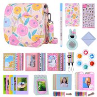 Bsuuy Instax Mini 9 Camera Accessories Bundles Compatible with FujiFilm Instax Mini 9 Mini 8 Mini 8+ Camera with Mini 9 Case, Six Color Filters,Rainbow Shoulder Strap etc.（Rape Flower 14Items）