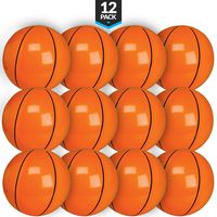 Bedwina Inflatable Basketballs (Pack of 12) 16 inch, Beach Balls for Sports Themed Birthday Parties, Beach Pool Party, Games, Favors, Stocking Stuffers