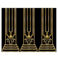 Beistle 59908 Great 20'S Backdrop, 4' x 30', Black/Yellow