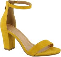 Top Moda Women's Hannah-1 Ankle Strap High Heel Sandal, Mustard (7.5, Mustard)