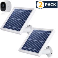 iTODOS 2 Pack Solar Panel Compatible with Arlo Pro 2, 11.8Ft Outdoor Power Charging Cable and Adjustable Mount ,Not for Arlo and Arlo Pro(White)