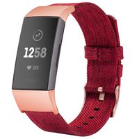 TOYOUTHS Compatible with Fitbit Charge 3 Bands Charge 3 SE Bands for Women Rose Gold Replacement Strap Sports Band Accessories Wristband for Men Small Large Compatible Fitbit Charge 3 XL, Red, Small