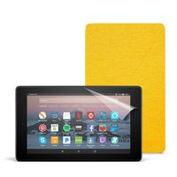 Fire 7 Essentials Bundle with Fire 7 Tablet (16 GB, Black), Amazon Cover (Canary Yellow) and Screen Protector (Clear)