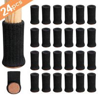 Ezprotekt 24PCS Chair Leg Socks High Elastic Furniture Socks Pads Non-Slip Chair Leg Feet Socks Covers Furniture Caps Set, Fit Furniture Feet Girth from 3" to 5",Knitted Furniture Cups Black