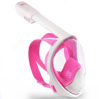 DIVELUX Snorkel Mask - Original Full Face Snorkeling and Diving Mask with 180° Panoramic Viewing - Longer Ventilation Pipe, Watertight, Anti Fog & Anti Leak Technology, (Pink, L/XL)