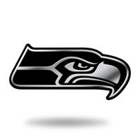 Rico Industries MEM2901 NFL Seattle Seahawks Chrome Finished Auto Emblem 3D Sticker,Silver,3.75" x 2.5"