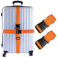 Darller 2 PCS Luggage Straps Suitcase Belts Travel Accessories Bag Straps, Orange, One Size