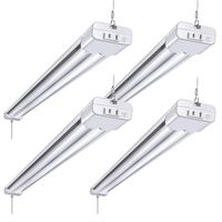 LED Shop Light for Garages, 4FT 4500LM, 45W 5000K Daylight, 48 Inch LED Ceiling Lights, Freelicht Linkable LED Shop Lights with Plug, Workshop Light Fixture with Pull Chain (ON/Off), ETL - 4 Pack