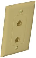 Morris 80070 Decorative Dual RJ11 4 Conductor Phone Jack Wall Plate, 1 Piece, Ivory