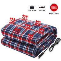 Big Ant Electric Car Blanket, 12V Heated Travel Blanket Heating Blanket for Car Auto Supplies RV Comfortable Heating Blanket with AC Adapter for Home Office(Blue and Red)