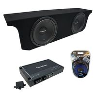 Compatible with 2007-2015 Jeep Wrangler JK Unlimited Rockford Prime R1S412 Dual 12" Sub Box Enclosure & R250X1 Amp