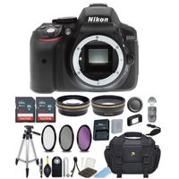 Nikon D5300 24.2 MP DSLR Camera (Body Only) Bundle includes 64GB Memory + Filters + Deluxe Bag + Accessories