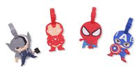 Finex Set of 4 - Avengers Captain America Iron Man Spiderman Luggage ID Tag Bags with Adjustable Strap Superhero