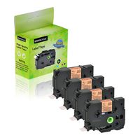 GREENCYCLE 4PK Adhesive Black on Fluorescent Orange Label Tape Compatible for Brother TZE-B41 TZeB41 TZ-B41,3/4 Inch,PT-D210 Labeling Maker