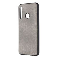 Ostop Phone Case for Huawei Nova 10i/Huawei P Smart Plus 2019,Soft TPU Silicone Cases Fabric Cloth Texture Matte Back Cover Flexible Rubber Gel Bumper Slim Canvas Leather Protective Case,Light Gray