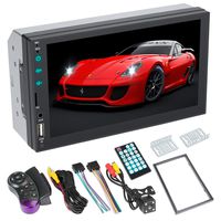 Full Capacitive Touc Double Din Car Stereo7 inch Double Din Touchscreen Bluetooth Speaker Car Radio Audio Video Player MP5 MP3 Player,Supports Bluetooth/FM/Rear Camera/USB/TF with Remote Control