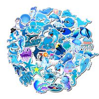 Sea World Animals Stickers Octopus Turtle Dolphin Shark Crab Laptop Stickers Waterproof Skateboard Snowboard Car Bicycle Luggage Decal 49pcs Pack (Sea World Animals)