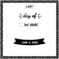 Time Snap First & Last Day of School Milestone Sign, Reusable Photo Prop & Keepsake. Convenient Wheel Design. No Writing Required (Classic Black & White)