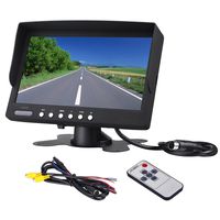 Bus Truck Rearview Camera LCD Monitor Heavy Duty Vehicle Rearview Screen LED Backlight High Resolution Backup Camera Display 2 Video Input Car Rearview Cameras Car DVD Stand 7" inch Monitor