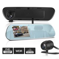 TryAce T9P Dual Dash Cam,FHD 1080P Rearview Mirror Backup Camera 4'' IPS Screen with G-Sensor,WDR,Loop Recording, Super Nights Vison Rear View Reverse Front and Rear Car Dash Camera (T9P)