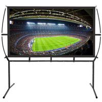 Portable Projector Screen with Stand, Indoor and Outdoor Movie Screen 100" with Wrinkle-Free Design (Easy to Clean, 160° Viewing Angle and Includes a Carry Bag) (100") (Renewed)