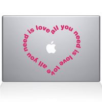 The Decal Guru All You Need is Love Heart MacBook Decal Vinyl Sticker - 12" MacBook - Pink (0081-MAC-12M-BG)