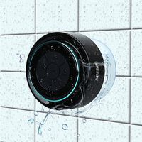 Bluetooth Shower Speakers, HAISSKY Portable Wireless Waterproof Speaker with FM Radio & Suction Cup, Pairs Easily to Your Bluetooth Devices - Phones, Tablets, Computer (Black & Blue)