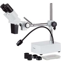 AmScope SE420Z Professional Binocular Stereo Microscope, WF10x and WF20x Eyepieces, 20X and 40X Magnification, 2X Objective, Tungsten Lighting, Boom-Arm Stand, 110V-120V