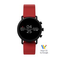 Skagen Connected Falster 2 Stainless Steel and Silicone Touchscreen Smartwatch, Color: Red (Model: SKT5113)