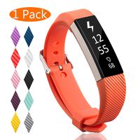 KingAcc Compatible Replacement Bands for Fitbit Alta HR, Fitbit Alta, Silicone Fitbit Alta HR Band Alta Band, Buckle Wristband Strap Women Men (1-Pack, Orange, Small)