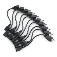 Pwr+ Short 1 Ft Extension Cord Cable Extender - 10 Pack 18AWG NEMA 5-15P to 5-15R Power Strip Liberator Air Blower, Sewing Machine, Electric Drill, Jig Saw Charger Outlet Saver