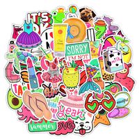 50Pcs Cute Vinyl Stickers Pack Waterproof for Laptop,Lovely Sticker Decals for Teen Girls,Computer,Skateboard, Luggage (Pink)