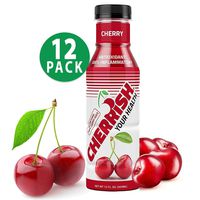 CHERRISH Tart Cherry Juice - 12oz - 12Pack Case - Extreme Hydration Improved Sleep Quality All Natural Sugar Sore Muscle Recovery Anti-inflammatory Sports Drink Healthy Snack