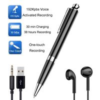KerLiTar Pen Digital Voice Recorder with Playback Voice Activated Recorder for Lectures with Long Battery Life Metal Recording Device Easy to Use USB Rechargeable