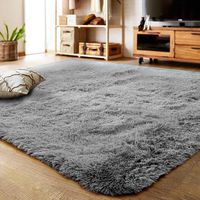 LOCHAS Ultra Soft Indoor Modern Area Rugs Fluffy Living Room Carpets Suitable for Children Bedroom Home Decor Nursery Rugs 4 Feet by 5.3 Feet (Gray)
