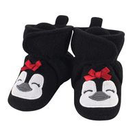 Hudson Baby Unisex Baby Cozy Fleece Booties, Girl Penguin, 18-24 Months
