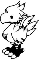 Final Fantasy 7 Video Game SD Chocobo Standing Stickers Symbol 5.5" Decorative DIE Cut Decal for Cars Tablets LAPTOPS Skateboard - Black Color