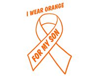 I Wear Orange For My Son - Leukemia (4" x 6") ORANGE Die Cut Decal Bumper Sticker For Windows, Cars, Trucks, Laptops, Etc.