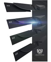 DALSTRONG Steak Knife Set (4 Pieces) - 5" Blade - Shadow Black Series - Black Titanium Nitride Coated German HC Steel - Sheath - NSF Certified